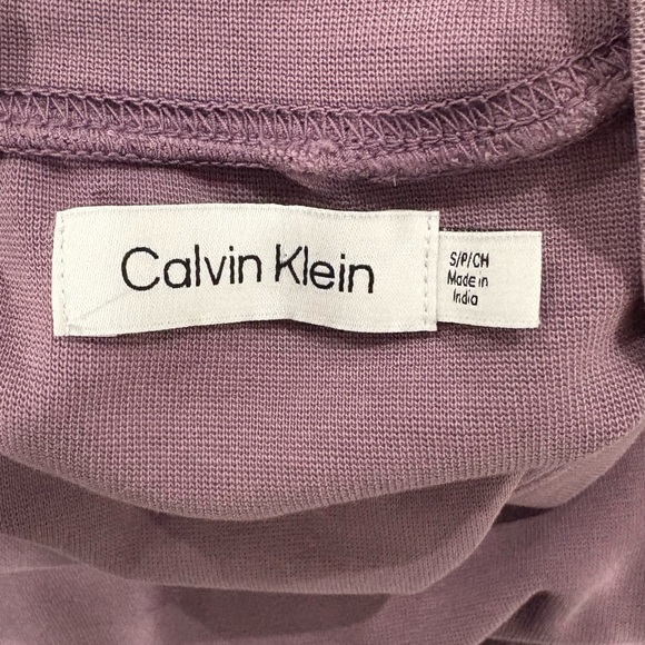 CALVIN KLIEN MAUVE SLEEVELESS MOCH NECK DRESS - SIZE SMALL - Picture 2 of 3